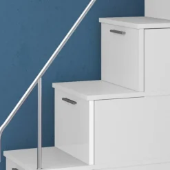 Letto a soppalco con armadio 324x180cm bianco 2 letti Diego Gihome®