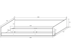 Letto a soppalco 204x120cm sinistra rovere blu Dollie Gihome®