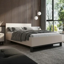 Letto contenitore alla francese 140x200cm beige cashmere Petra