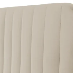 Letto contenitore alla francese 140x200cm imbottito velluto beige Poffi