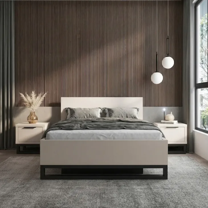 Letto contenitore matrimoniale oversize 180x200cm beige cashmere Petra