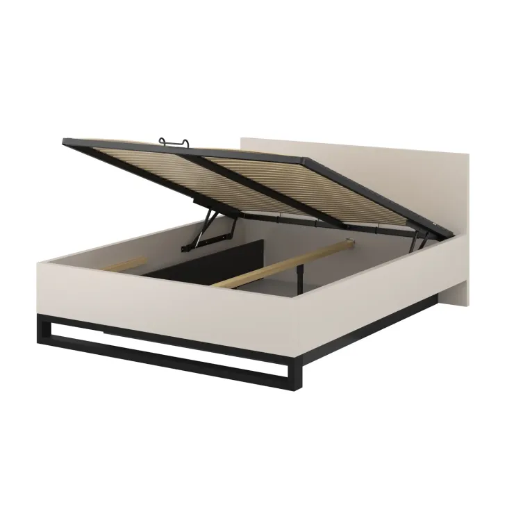 Letto contenitore matrimoniale oversize 180x200cm beige cashmere Petra