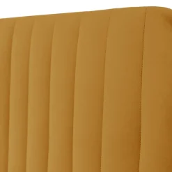 Letto contenitore matrimoniale oversize 180x200 imbottito velluto senape Poffi