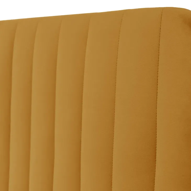Letto contenitore matrimoniale oversize 180x200 imbottito velluto senape Poffi