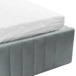 Letto contenitore matrimoniale oversize 180x200 imbottito velluto grigio Poffi