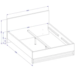Letto contenitore matrimoniale 160x200cm rovere nero Petra
