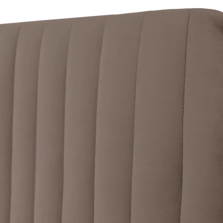 Letto contenitore matrimoniale 160x200 imbottito velluto marrone Poffi