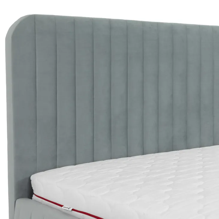 Letto contenitore matrimoniale 160x200 imbottito velluto grigio Poffi
