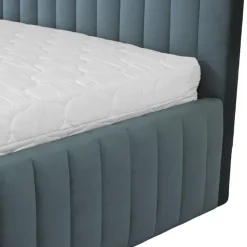 Letto contenitore matrimoniale 160x200 imbottito velluto grigio scuro Poffi