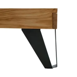 Letto king size 200x200cm testiera imbottita piedi in metallo legno massello rovere antracite Cortelia