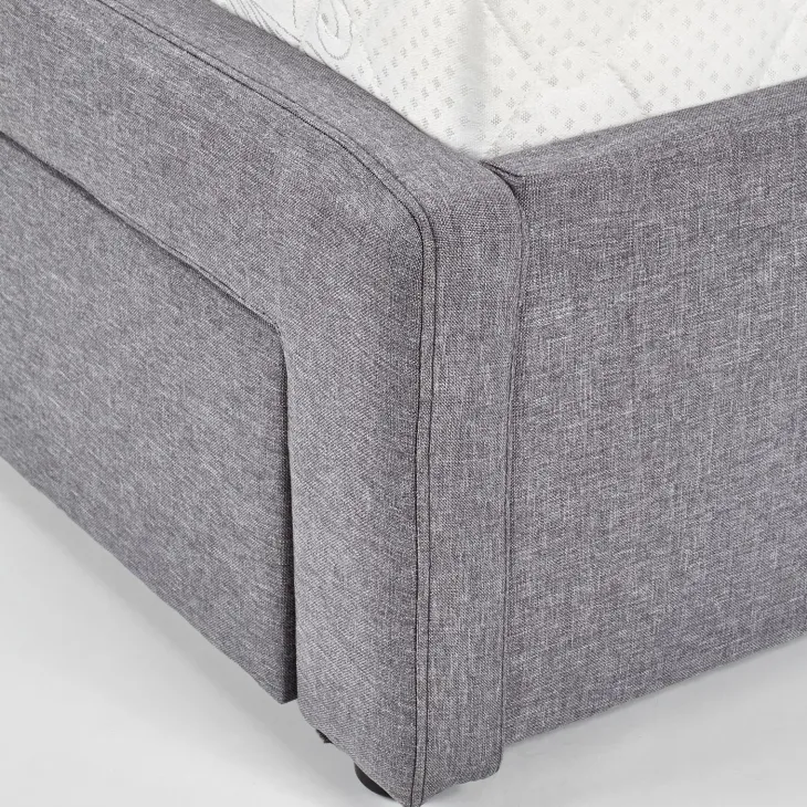 Letto matrimoniale con cassettoni 160x200cm grigio nero Galileo