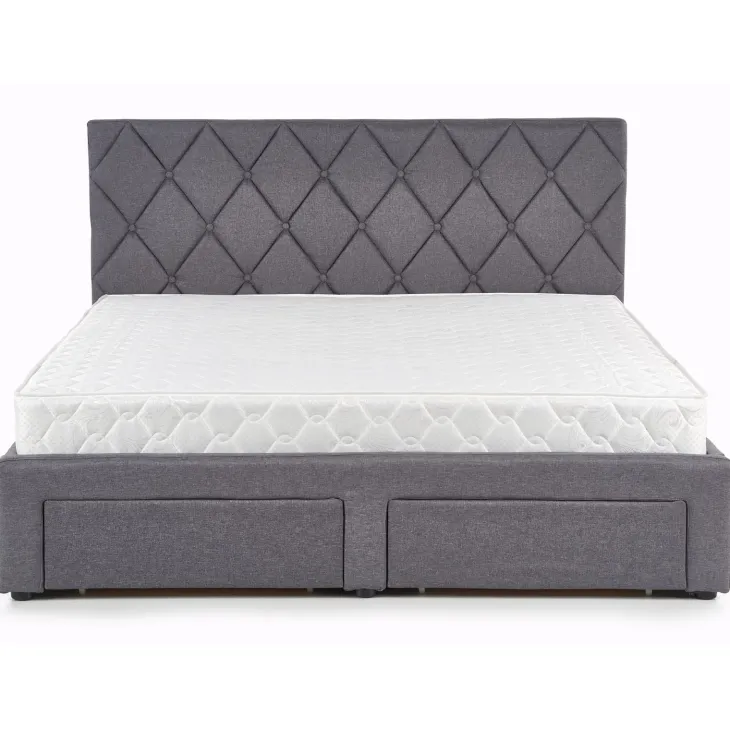 Letto matrimoniale con cassettoni 160x200cm grigio nero Galileo
