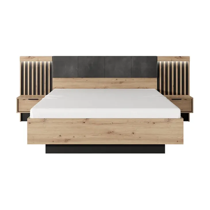 Letto matrimoniale contenitore 160x200cm rovere antracite Rubik