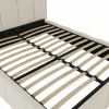 Letto matrimoniale contenitore 160x200 cm con rete tessuto imbottito bianco panna Stars