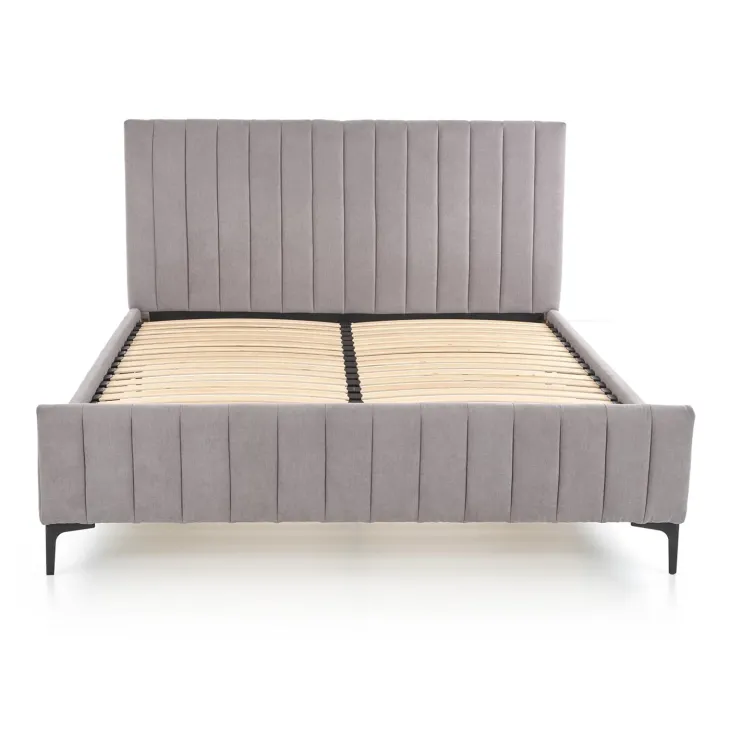 Letto matrimoniale imbottito 160x200cm grigio chiaro Varano