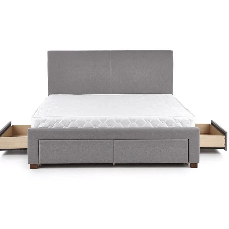 Letto matrimoniale in tessuto con cassettoni 160x200cm grigio Mestre Gihome®