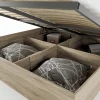 Letto matrimoniale oversize 180x200 cm contenitore rovere bianco lucido Sleepy