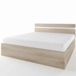 Letto matrimoniale oversize 180x200 cm contenitore rovere bianco lucido Sleepy