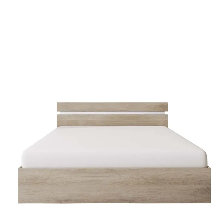 Letto matrimoniale oversize 180x200 cm contenitore rovere bianco lucido Sleepy