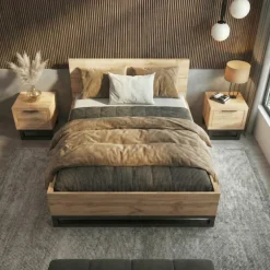Letto matrimoniale oversize 180x200cm rovere nero Petra