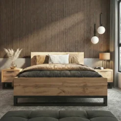 Letto matrimoniale oversize 180x200cm rovere nero Petra