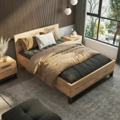 Letto matrimoniale oversize 180x200cm rovere nero Petra