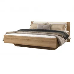 Letto matrimoniale oversize 180x200cm contenitore con rete rovere beige Ama