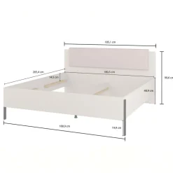 Letto matrimoniale oversize 180x200cm testiera imbottita beige cashmere Simple