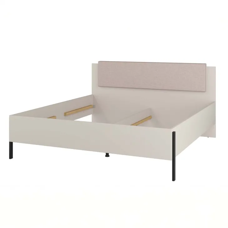 Letto matrimoniale oversize 180x200cm testiera imbottita beige cashmere Simple