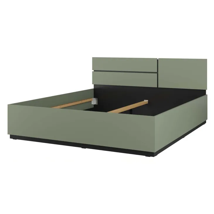 Letto matrimoniale oversize 180x200cm testiera reversibile verde Lolla