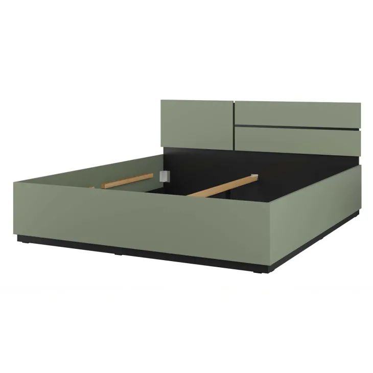 Letto matrimoniale oversize 180x200cm testiera reversibile verde Lolla