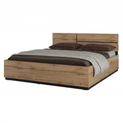 Letto matrimoniale oversize 180x200cm testiera reversibile rovere Lolla