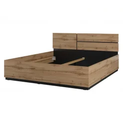 Letto matrimoniale oversize 180x200cm testiera reversibile rovere Lolla