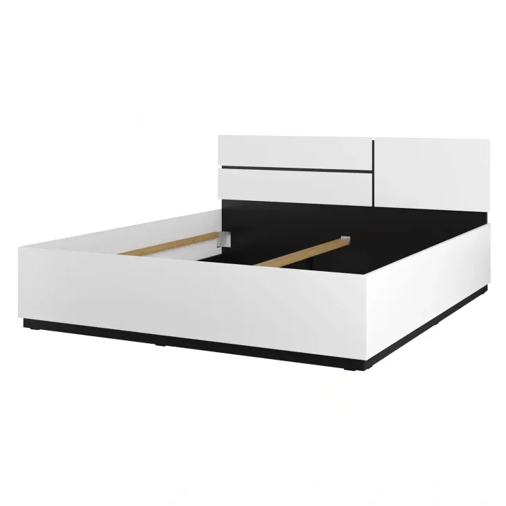 Letto matrimoniale oversize 180x200cm testiera reversibile bianco opaco Lolla