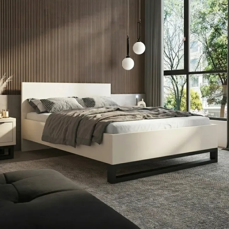 Letto matrimoniale oversize 180x200cm beige cashmere Petra