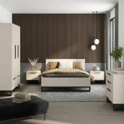 Letto matrimoniale oversize 180x200cm beige cashmere Petra