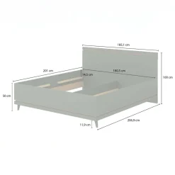 Letto matrimoniale oversize contenitore 180x200 cm con rete rovere Yu