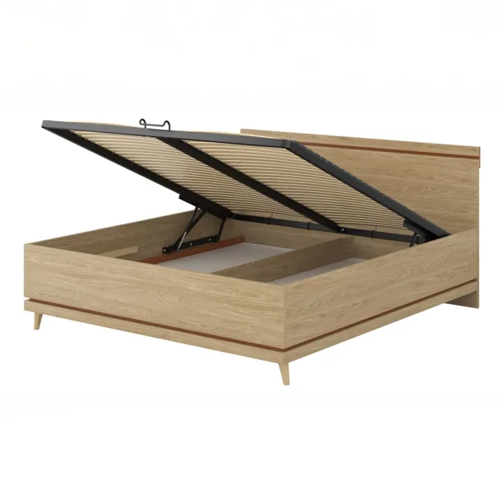 Letto matrimoniale oversize contenitore 180x200 cm con rete rovere Yu