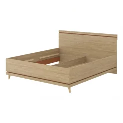 Letto matrimoniale oversize 180x200 cm moderno rovere Yu
