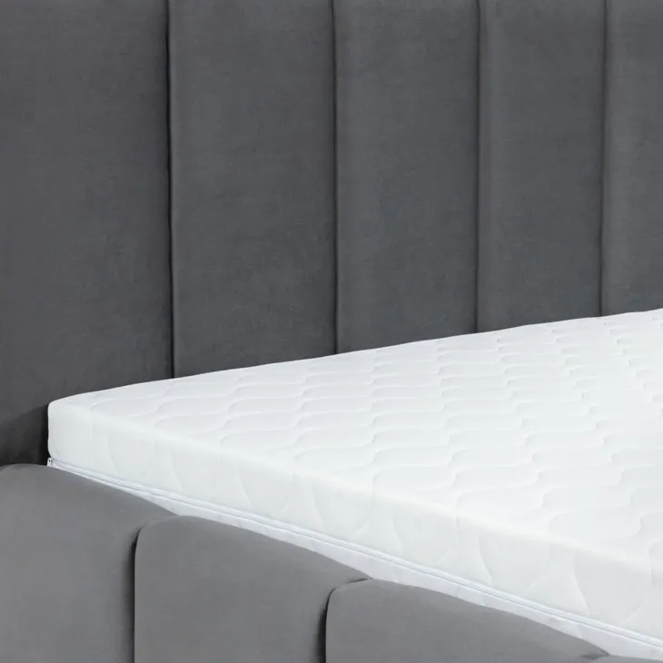 Letto matrimoniale oversize 180x200 cm con rete contenitore imbottito grigio scuro Cometa