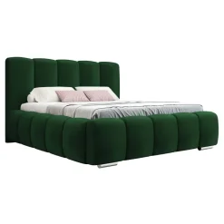 Letto matrimoniale oversize 180x200 cm con rete contenitore imbottito verde scuro Cometa