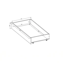 Letto matrimoniale standard 160x200cm con cassettoni rovere tortora Lise