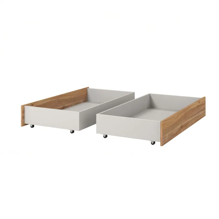 Letto matrimoniale standard 160x200cm con cassettoni rovere tortora Lise
