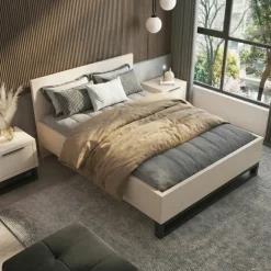 Letto matrimoniale 160x200cm beige cashmere Petra