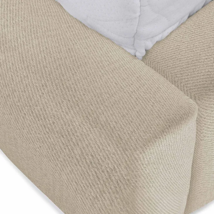Letto matrimoniale 160x200cm con rete contenitore imbottito beige Aluna
