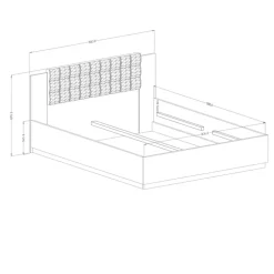 Letto matrimoniale 160x200cm con rete contenitore noce nero Vulcano