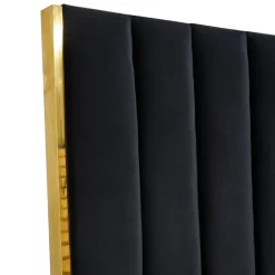 Letto matrimoniale 160x200cm con rete contenitore nero oro Esther