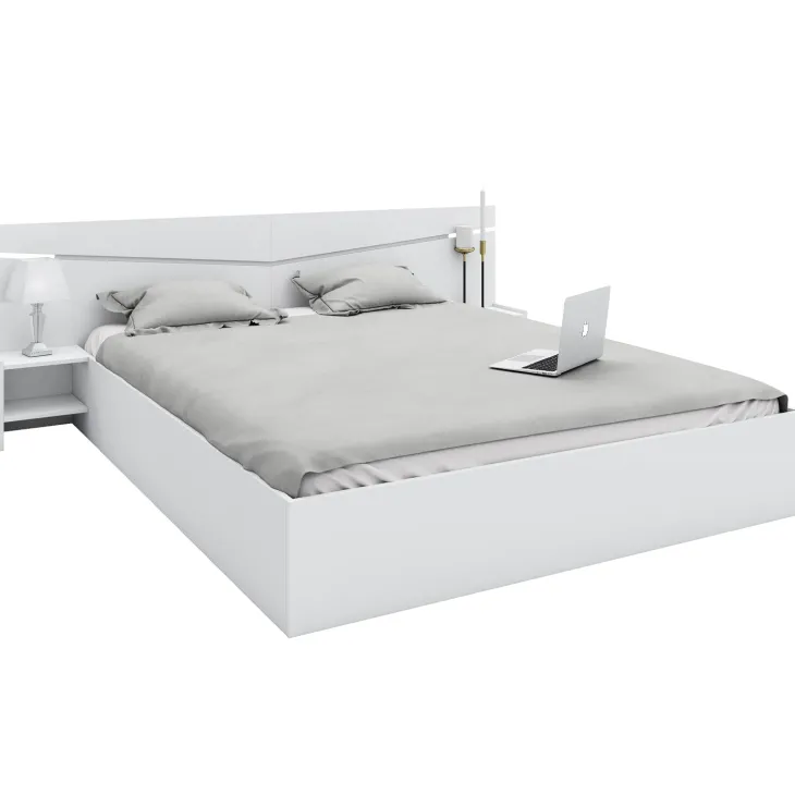 Letto matrimoniale 160x200cm contenitore con comodini bianco opaco Camilla Gihome®