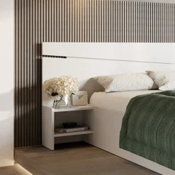 Letto matrimoniale 160x200cm contenitore con comodini bianco opaco Camilla Gihome®