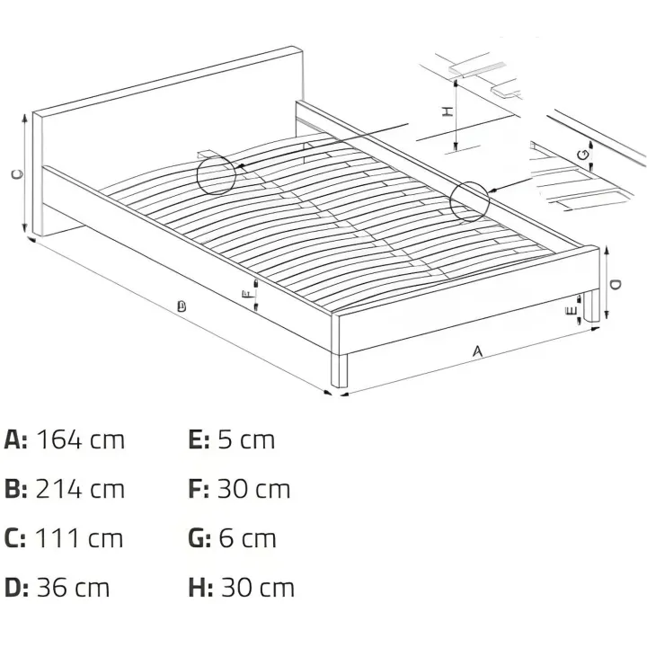 Letto matrimoniale 160x200cm imbottito con cassettoni verde Lux